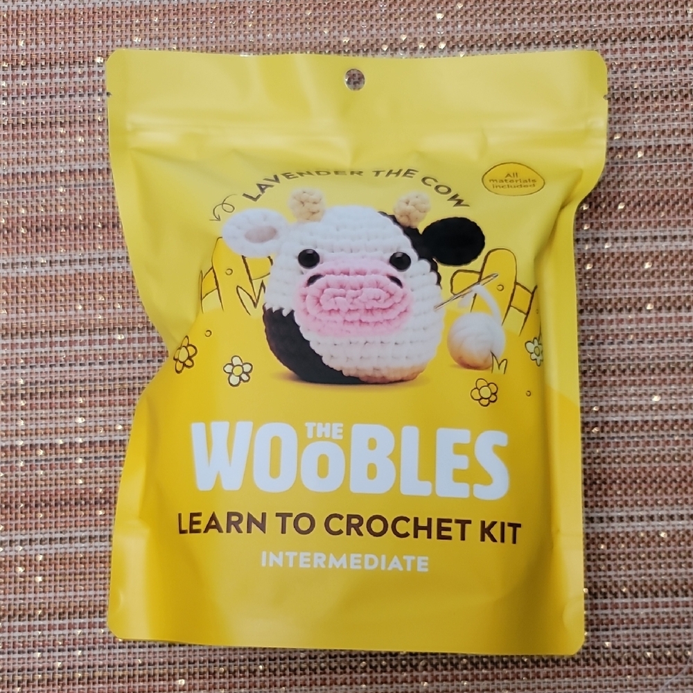 The Woobles Crochet Kit - Lavender the Cow.